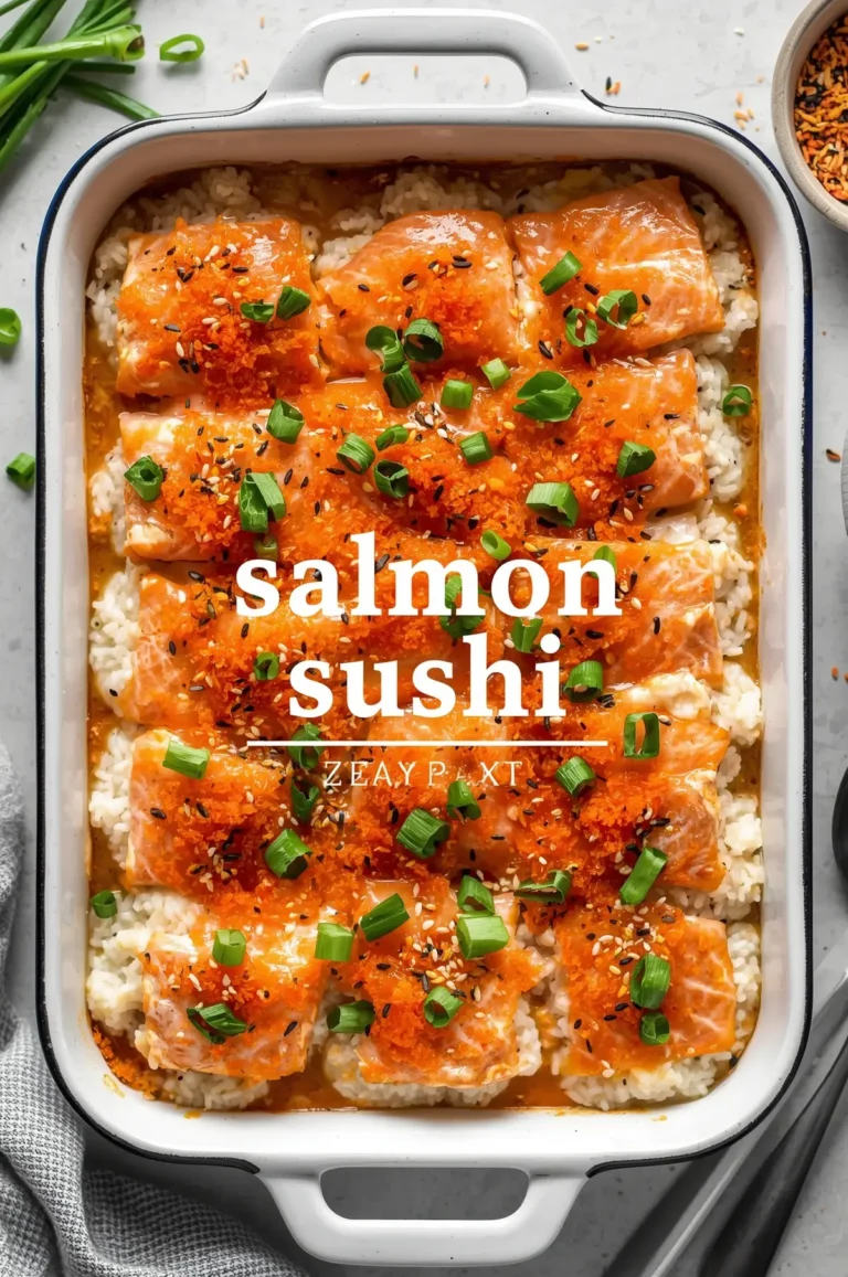 salmon sushi bake