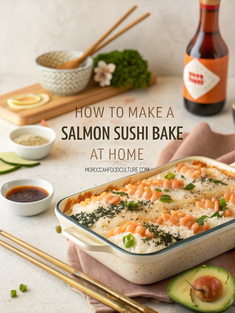 salmon sushi bake