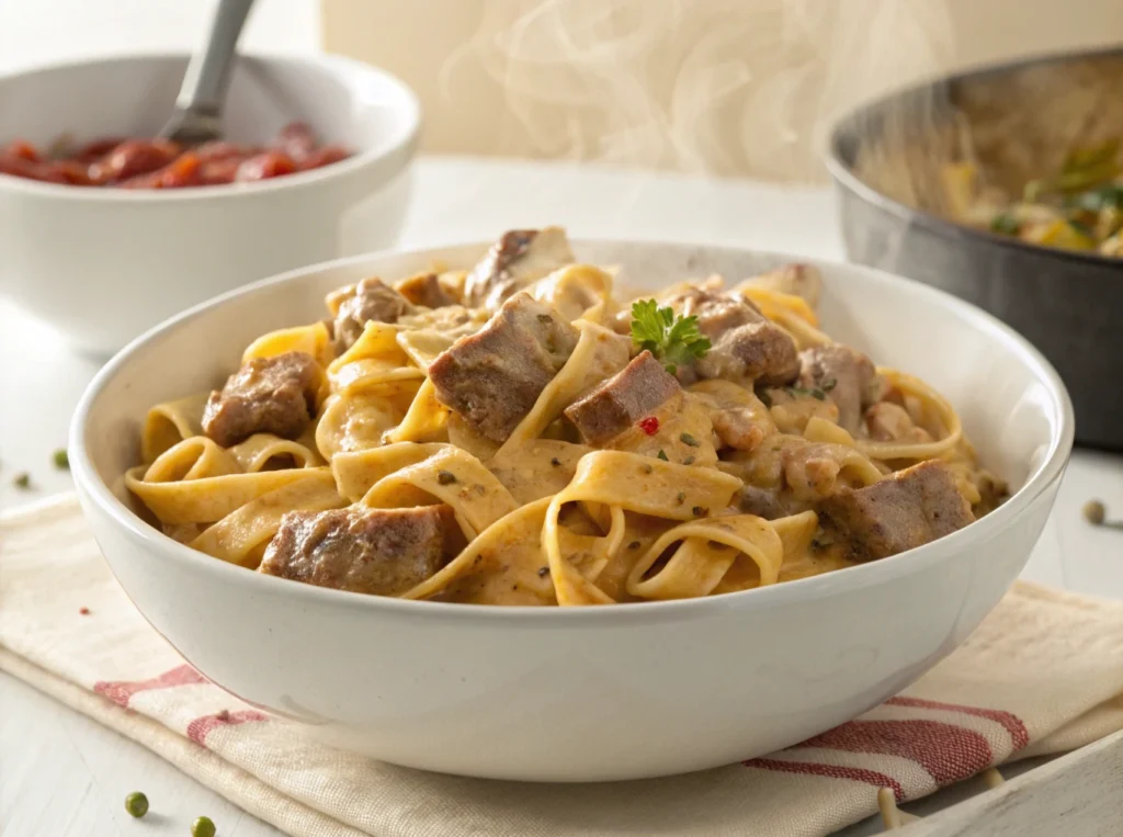 Beef Alfredo Pasta