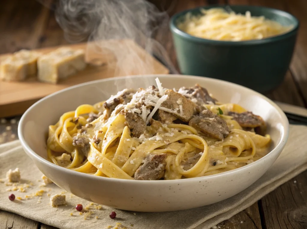Beef Alfredo Pasta